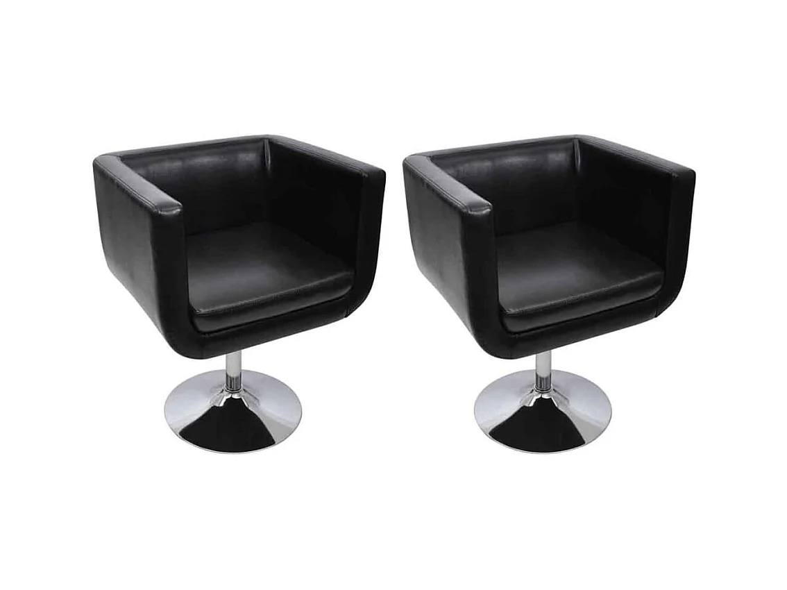 Tabourets de bar lot de 2 cuir artificiel noir SEF94638