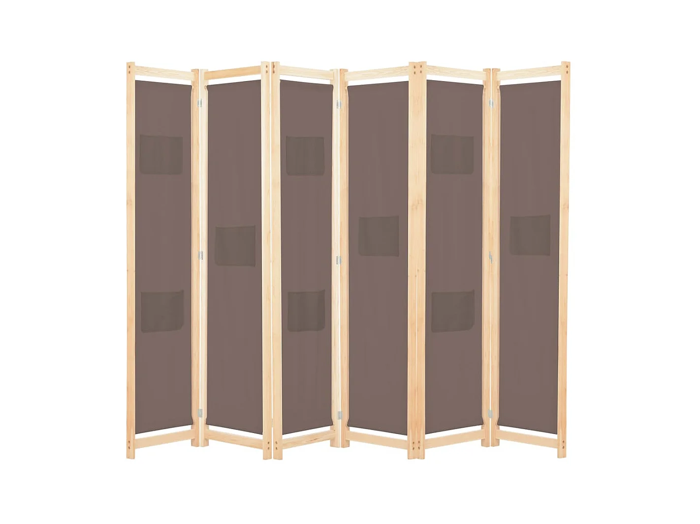 Paravent 6 panneaux Marron 240 x 170 x 4 cm Tissu WVGQ6807