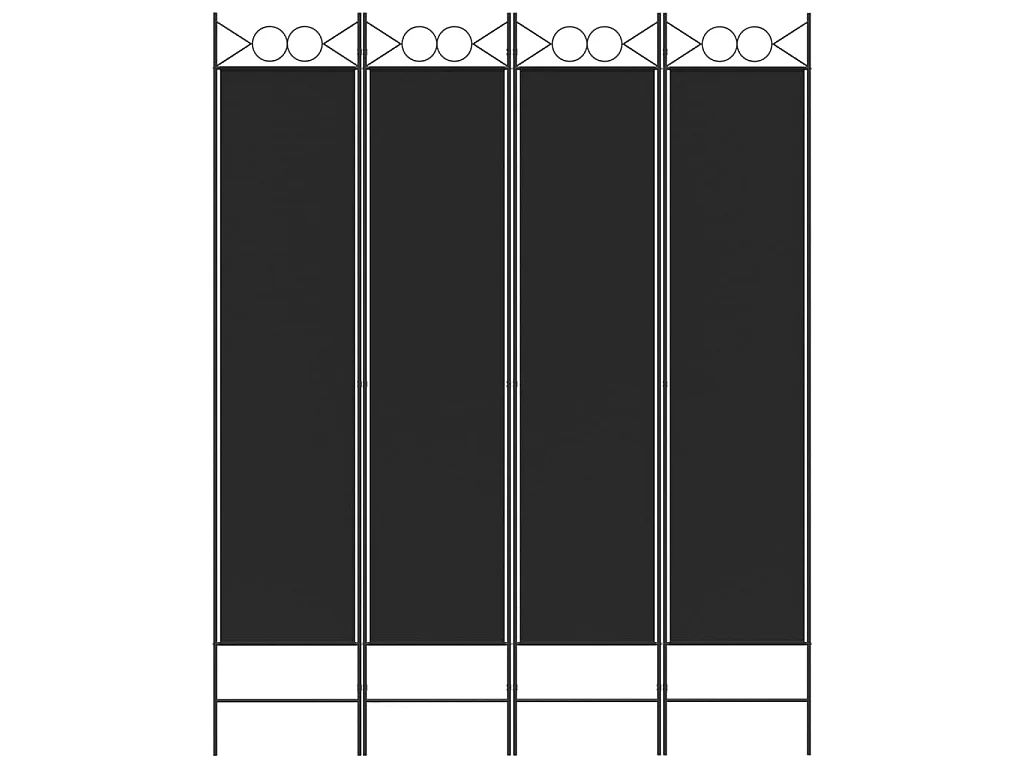 Paravent 4 panneaux Noir 160x200 cm Tissu WVGQ3085