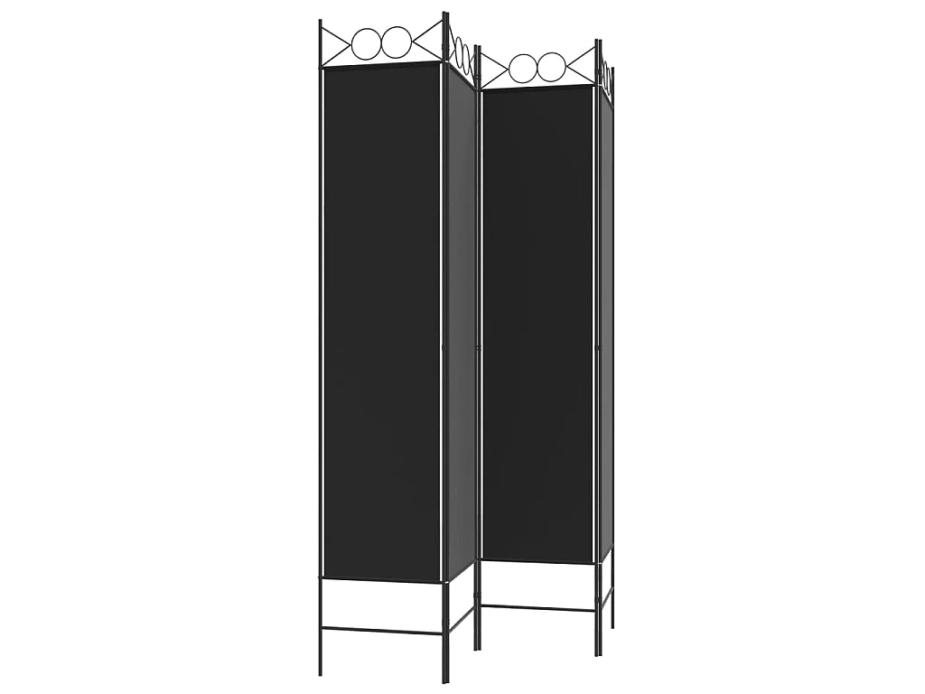 Paravent 4 panneaux Noir 160x200 cm Tissu WVGQ3085