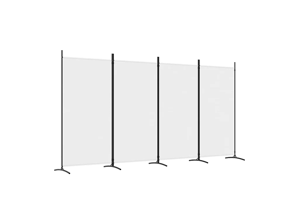 Paravent 4 panneaux Blanc 346x180 cm Tissu WVGQ9564