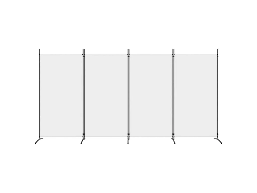 Paravent 4 panneaux Blanc 346x180 cm Tissu WVGQ9564