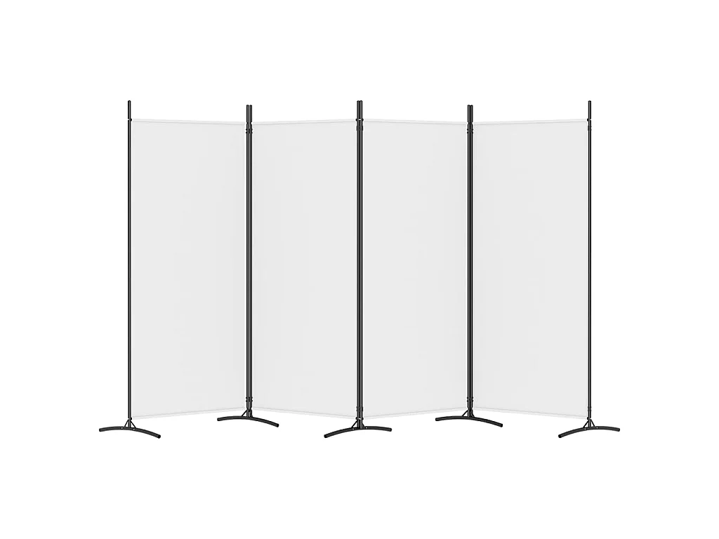 Paravent 4 panneaux Blanc 346x180 cm Tissu WVGQ9564