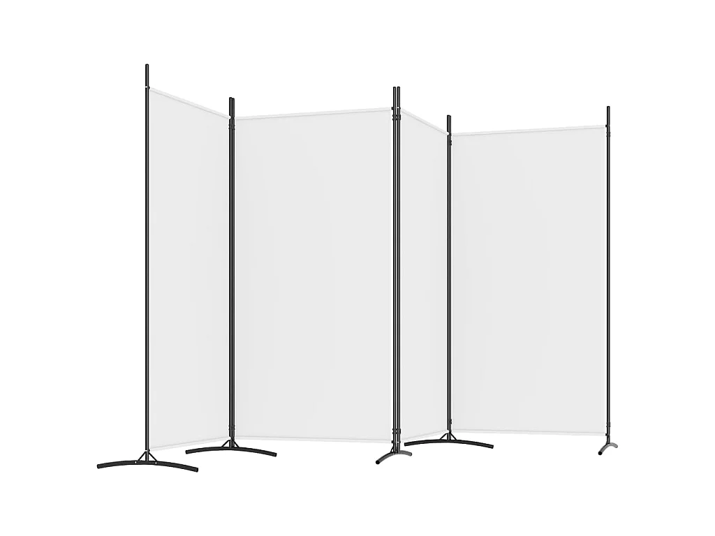 Paravent 4 panneaux Blanc 346x180 cm Tissu WVGQ9564