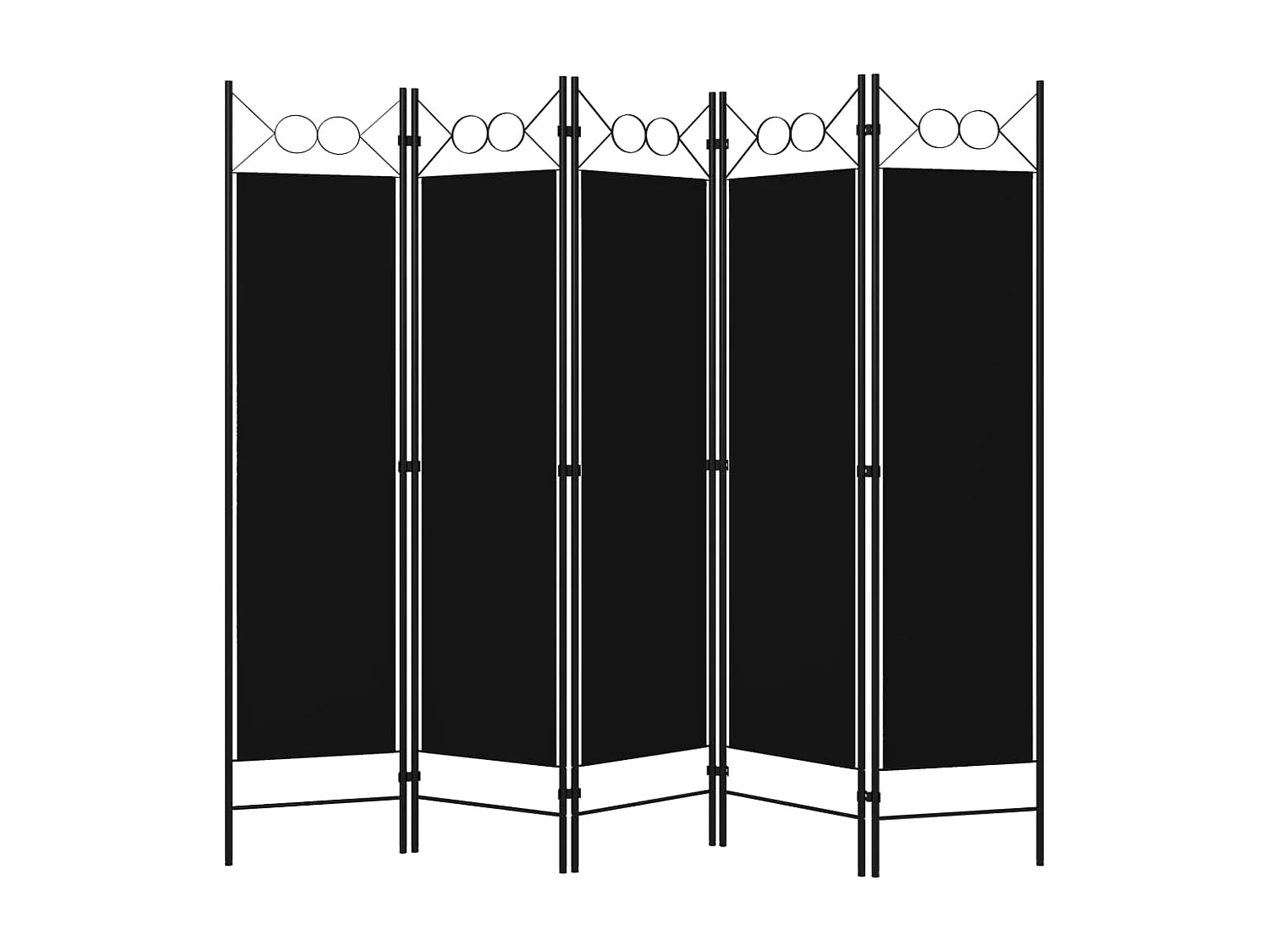 Paravent 5 panneaux Noir 200x180 cm WVGQ3586