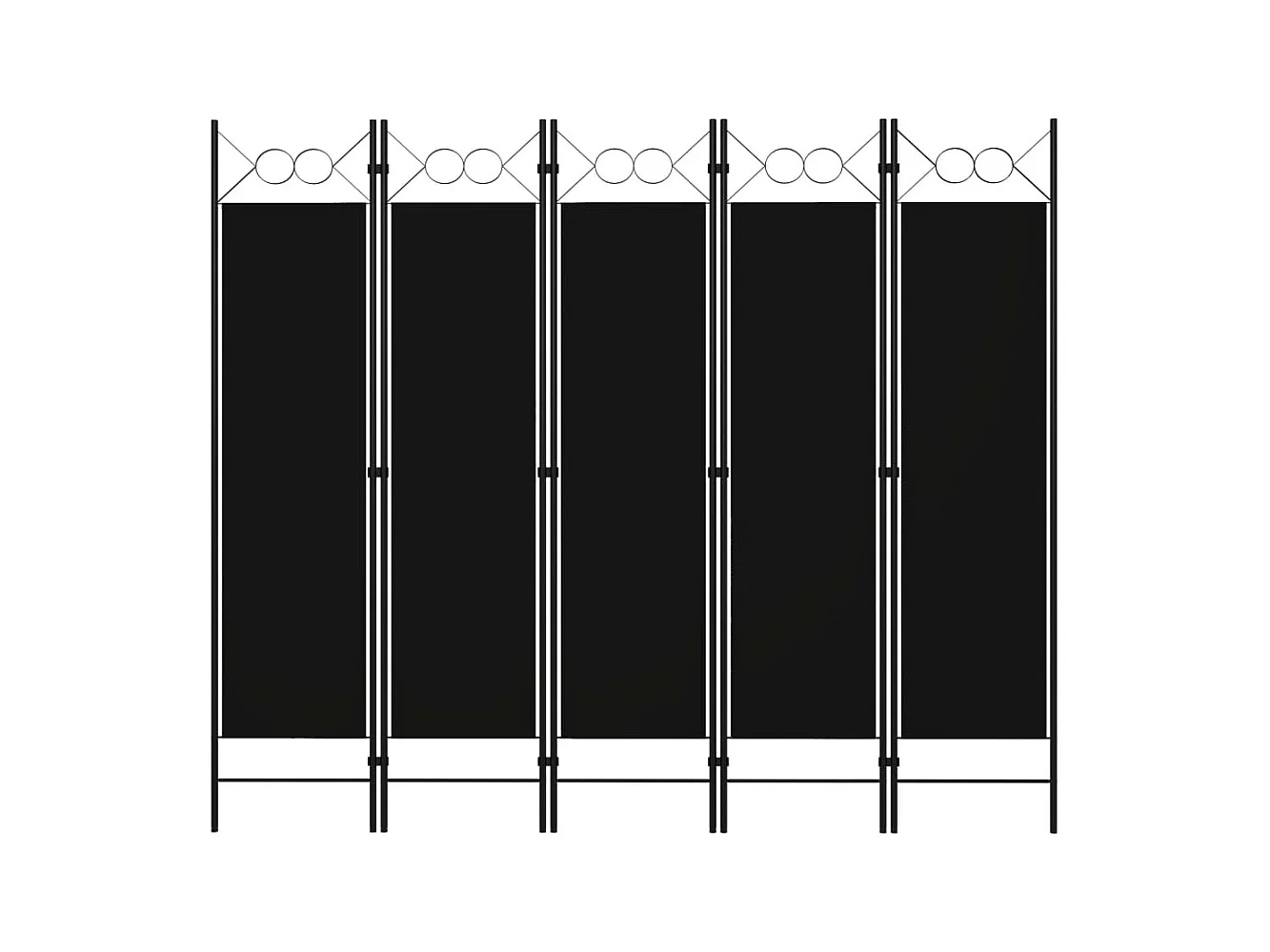 Kamerscherm met 5 panelen 200x180 cm zwart NL480906