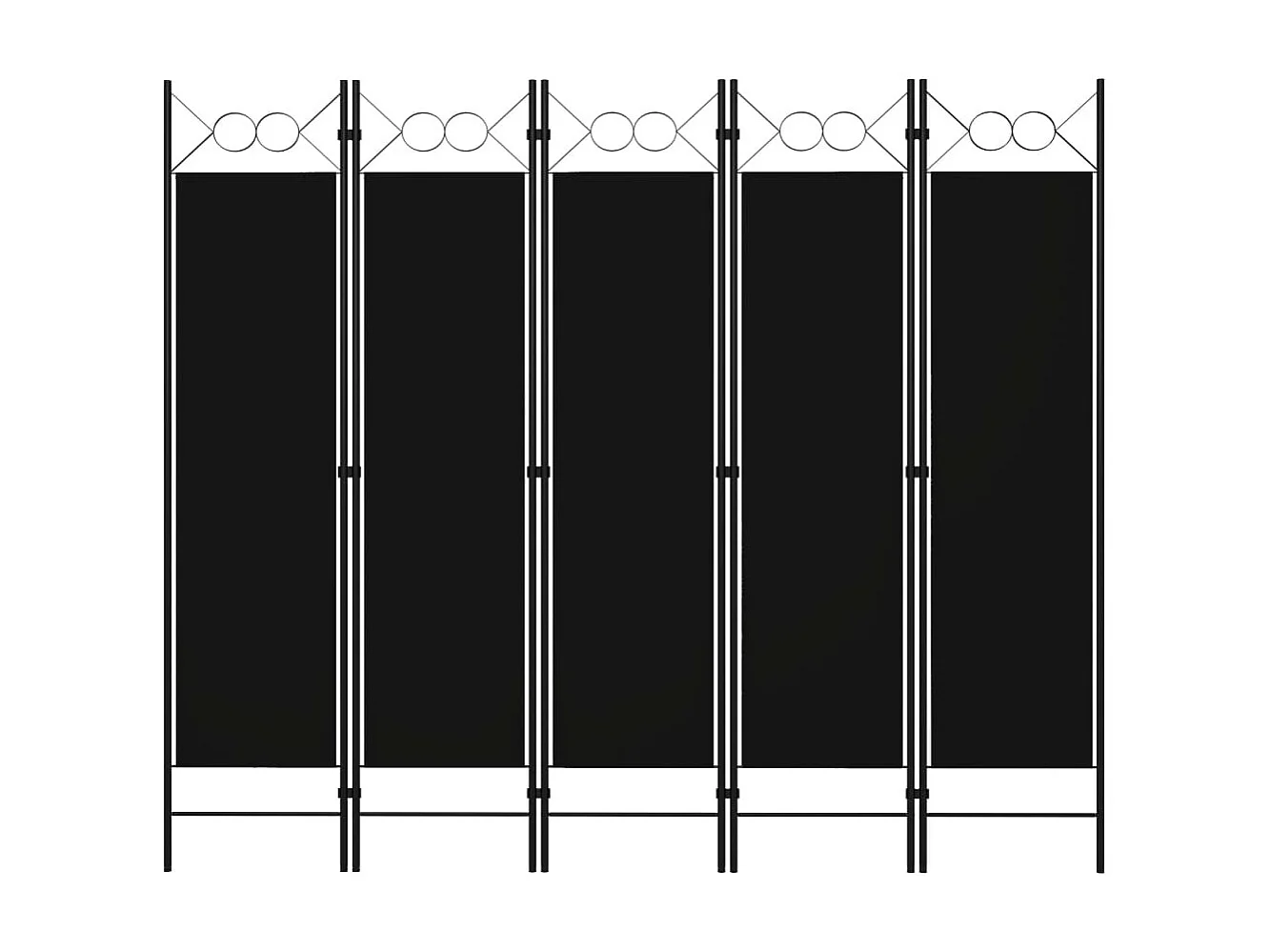 Paravent 5 panneaux Noir 200x180 cm WVGQ3586