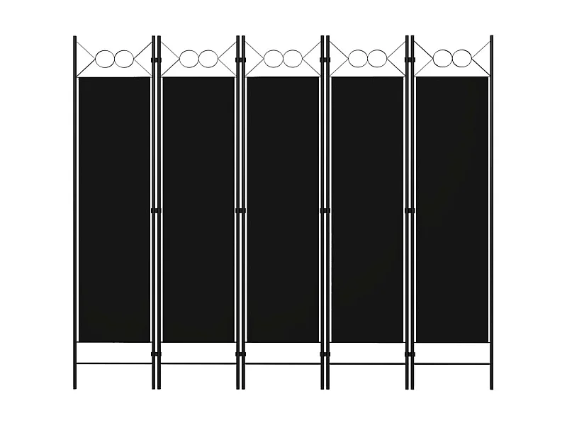 Paravent 5 panneaux Noir 200x180 cm WVGQ3586