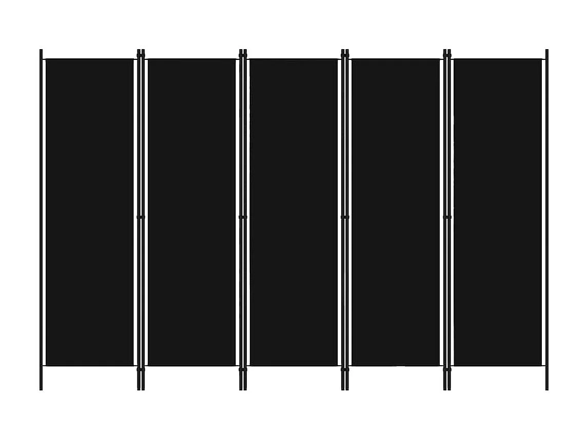 Paravent 5 panneaux Noir 250x180 cm WVGQ2323