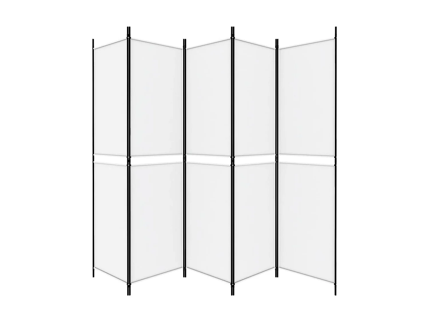 Kamerscherm met 5 panelen 250x200 cm stof wit NL520288