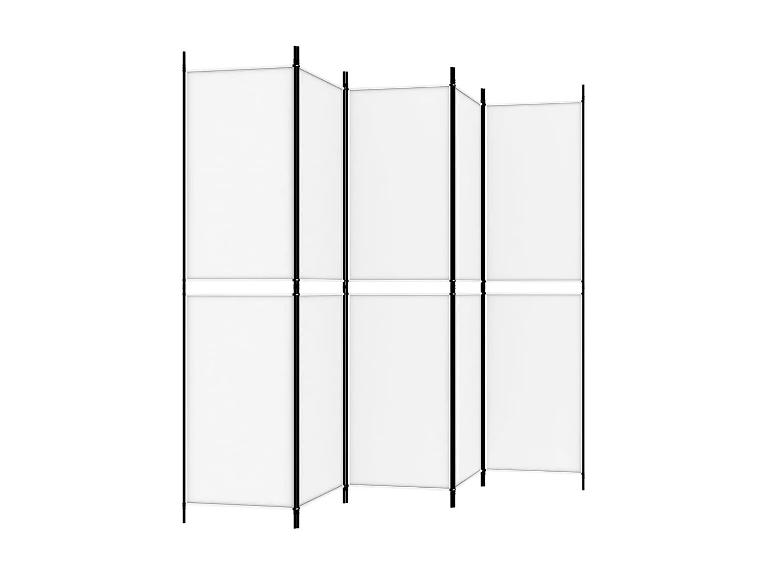 Kamerscherm met 5 panelen 250x200 cm stof wit NL520288