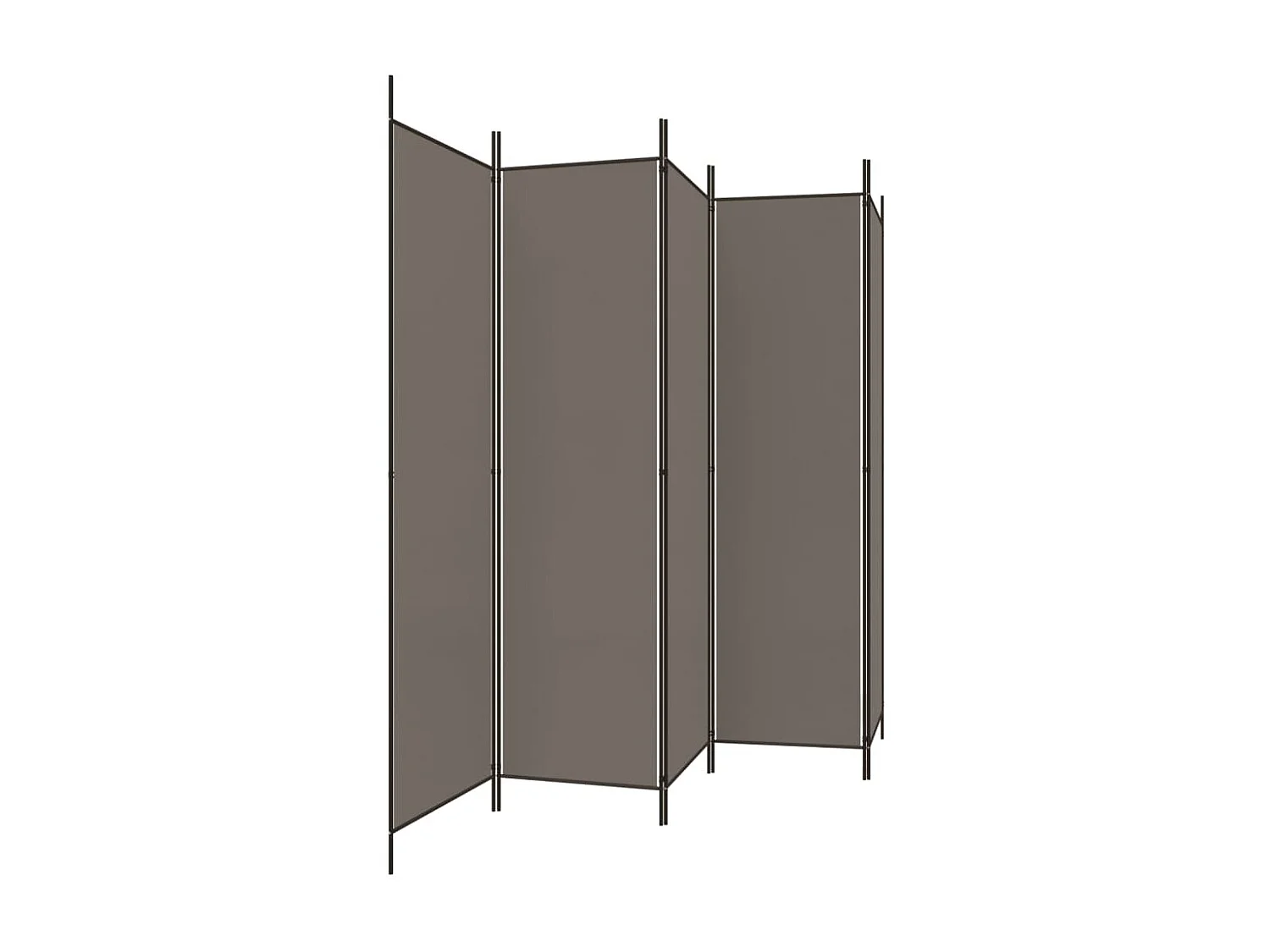 Paravent 5 panneaux Anthracite 250x220 cm Tissu WVGQ2989