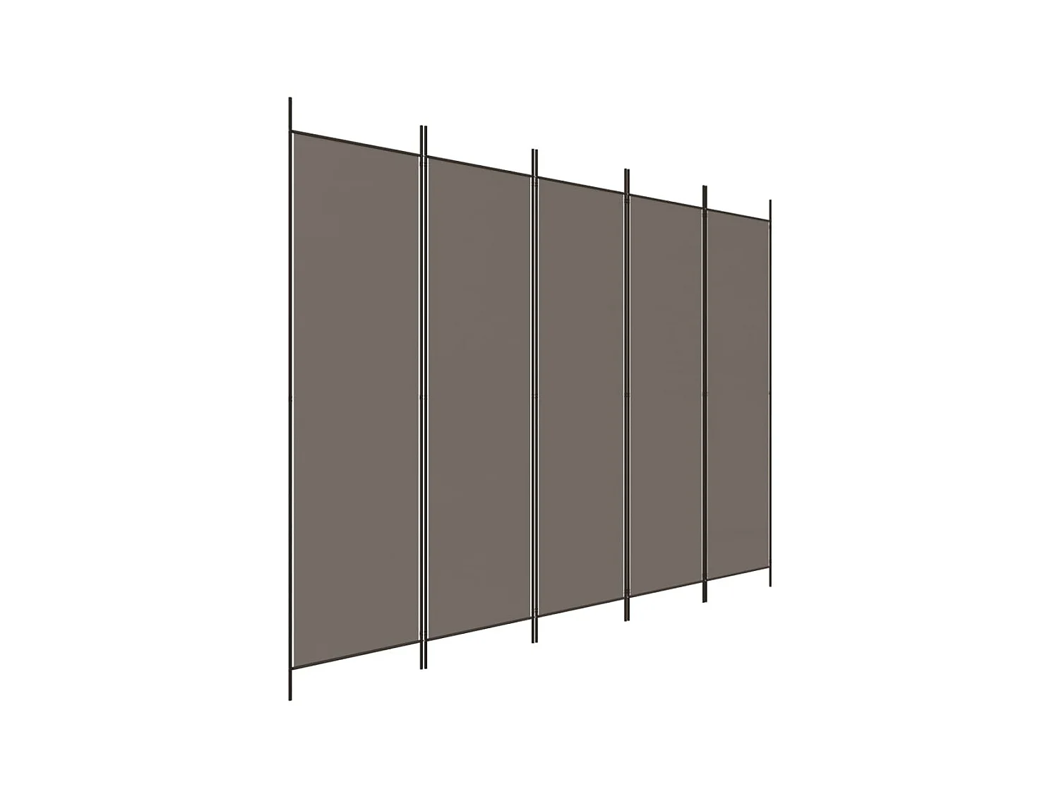 Biombo divisor de 5 paneles de tela gris antracita 250x220 cm ES201364