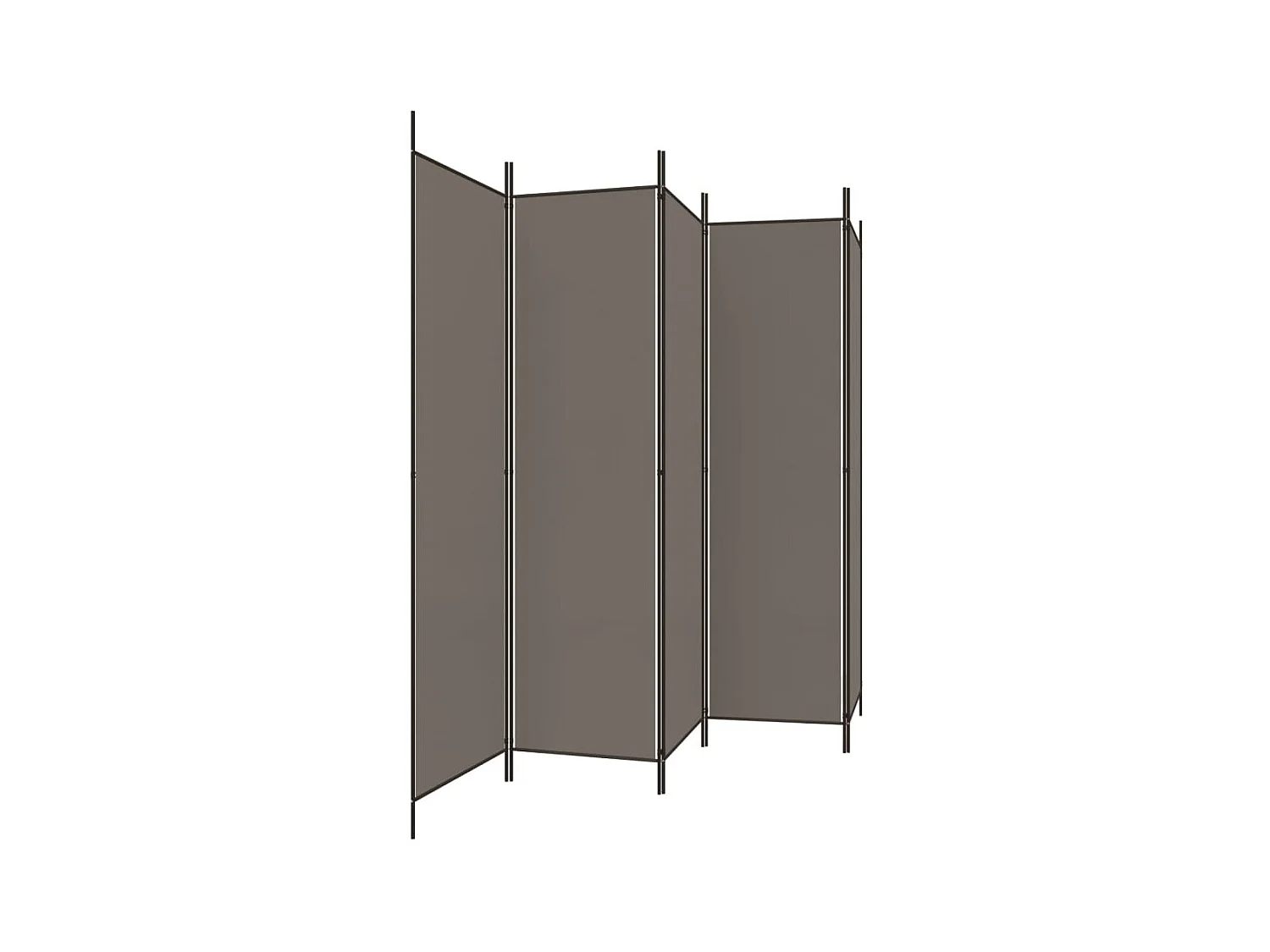 Biombo divisor de 5 paneles de tela gris antracita 250x220 cm ES201364