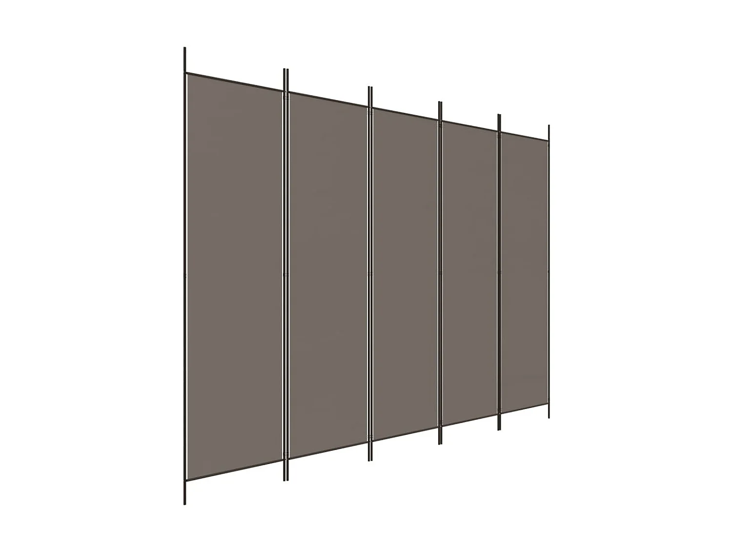 Paravent 5 panneaux Anthracite 250x220 cm Tissu WVGQ2989