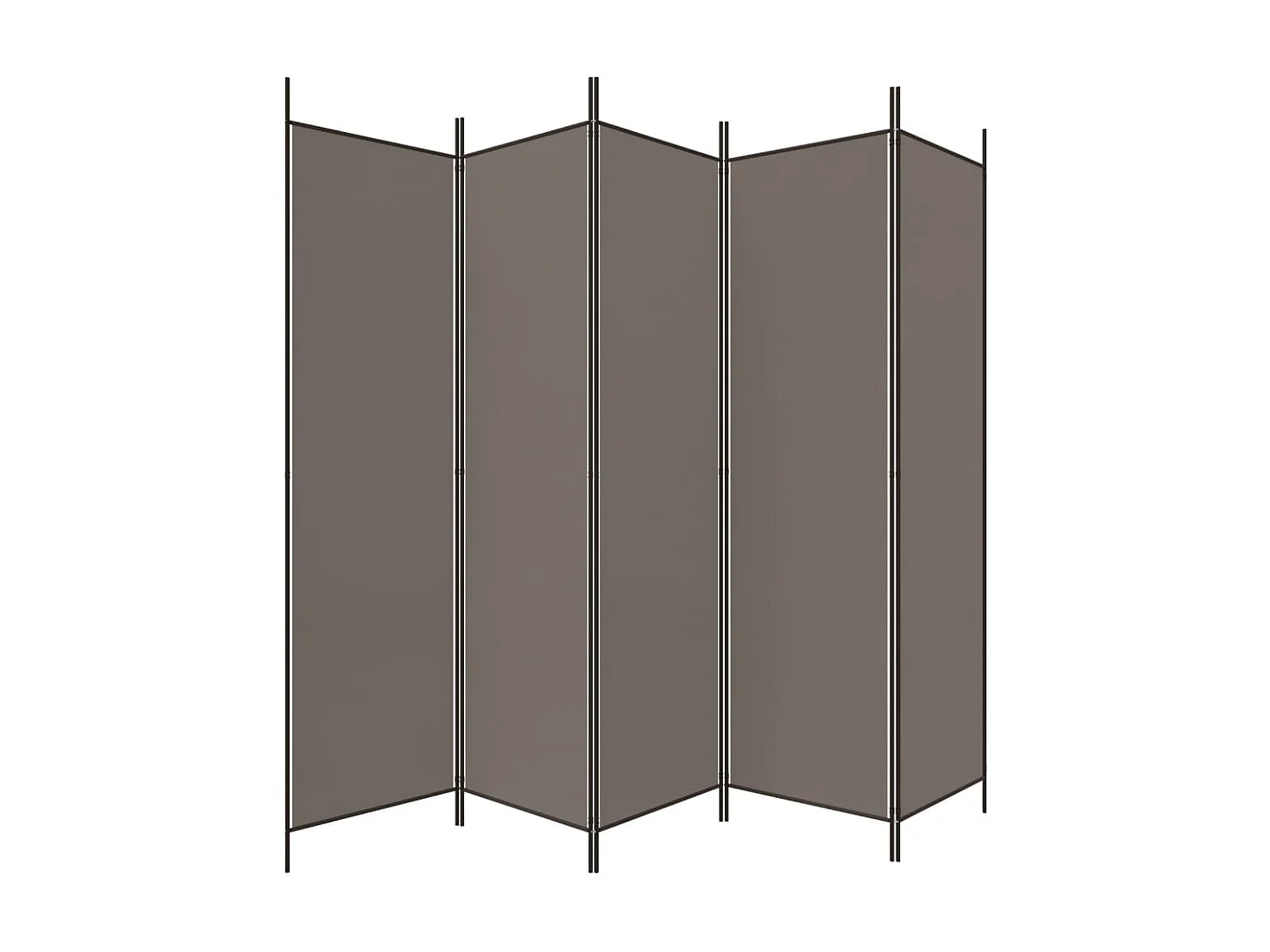 Paravent 5 panneaux Anthracite 250x220 cm Tissu WVGQ2989