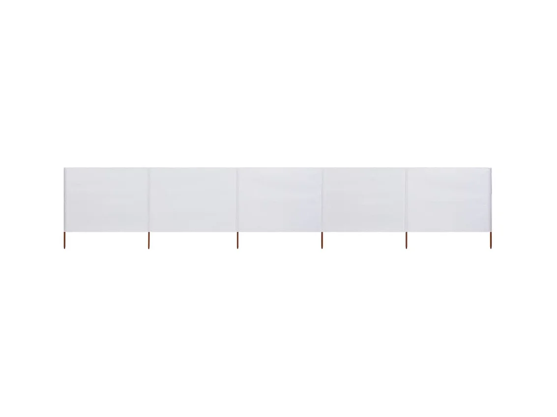 Paravent 5 panneaux Tissu 600 x 120 cm Blanc sable WVGQ1734