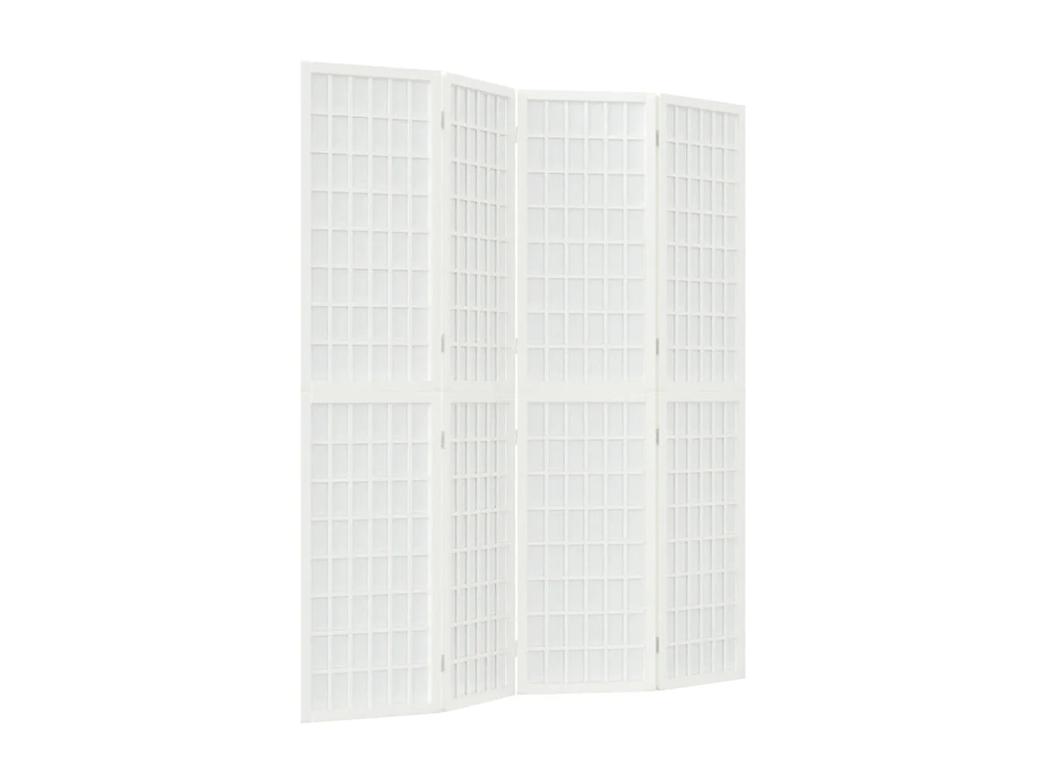Biombo plegable con 4 paneles estilo japonés blanco 160x170 cm ES654972