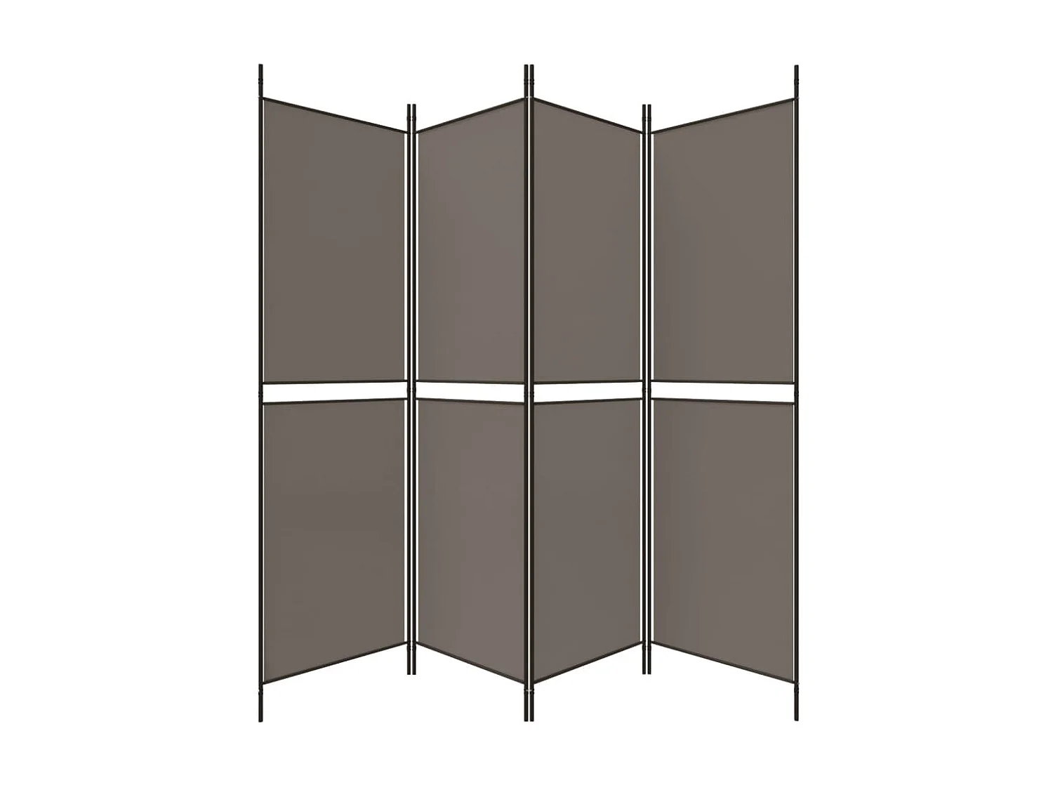 Paravent 4 panneaux Anthracite 200x180 cm Tissu WVGQ7803