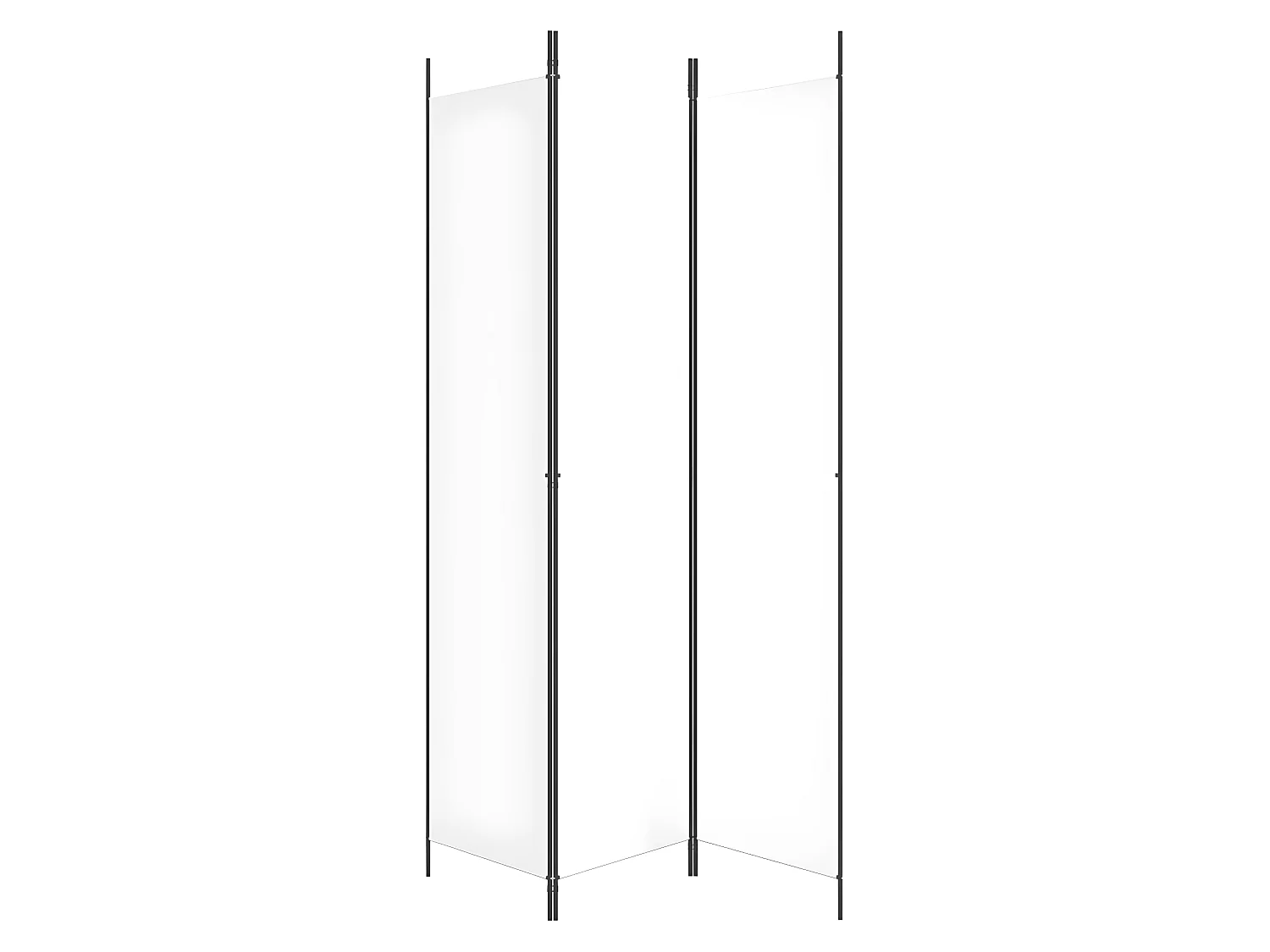 Paravent 3 panneaux Blanc 150x220 cm Tissu WVGQ3442