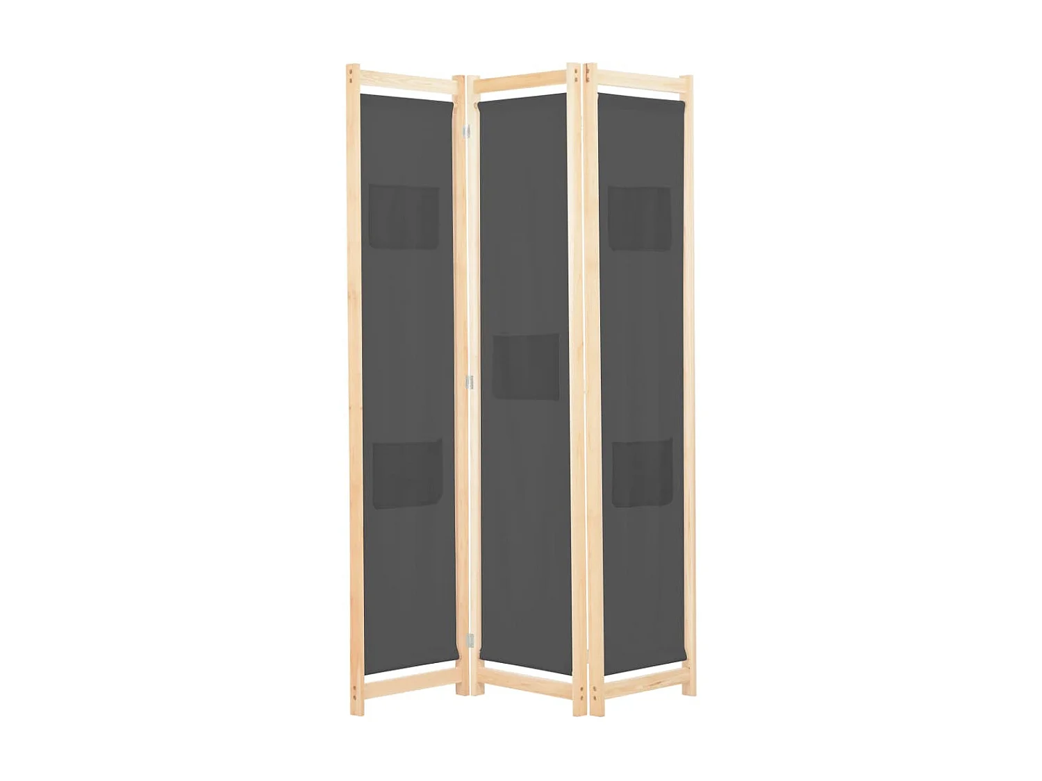 Biombo - Divisória de quarto com 3 painéis 120x170x4 cm tecido cinzento PT440409