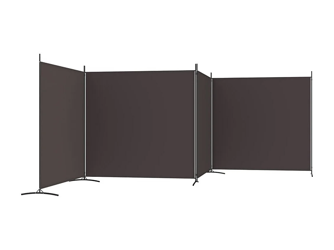 Paravent 4 panneaux Marron 698x180 cm Tissu WVGQ9930