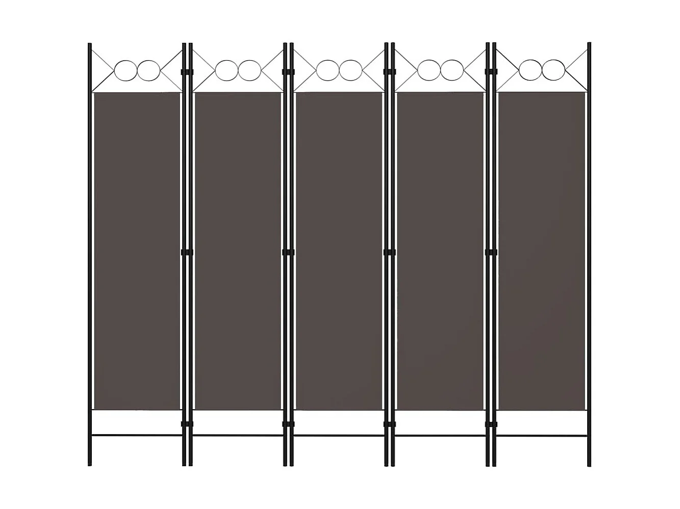 Biombo divisor de 5 paneles gris antracita 200x180 cm ES638366