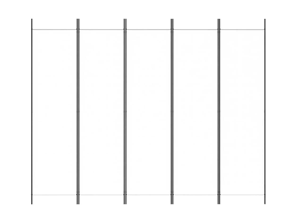 Paravent 5 panneaux Blanc 250x200 cm Tissu WVGQ8935