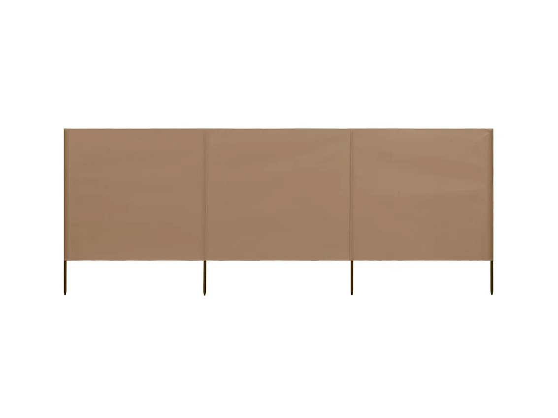 Paravent 3 panneaux Tissu 400 x 160 cm Taupe WVGQ5084