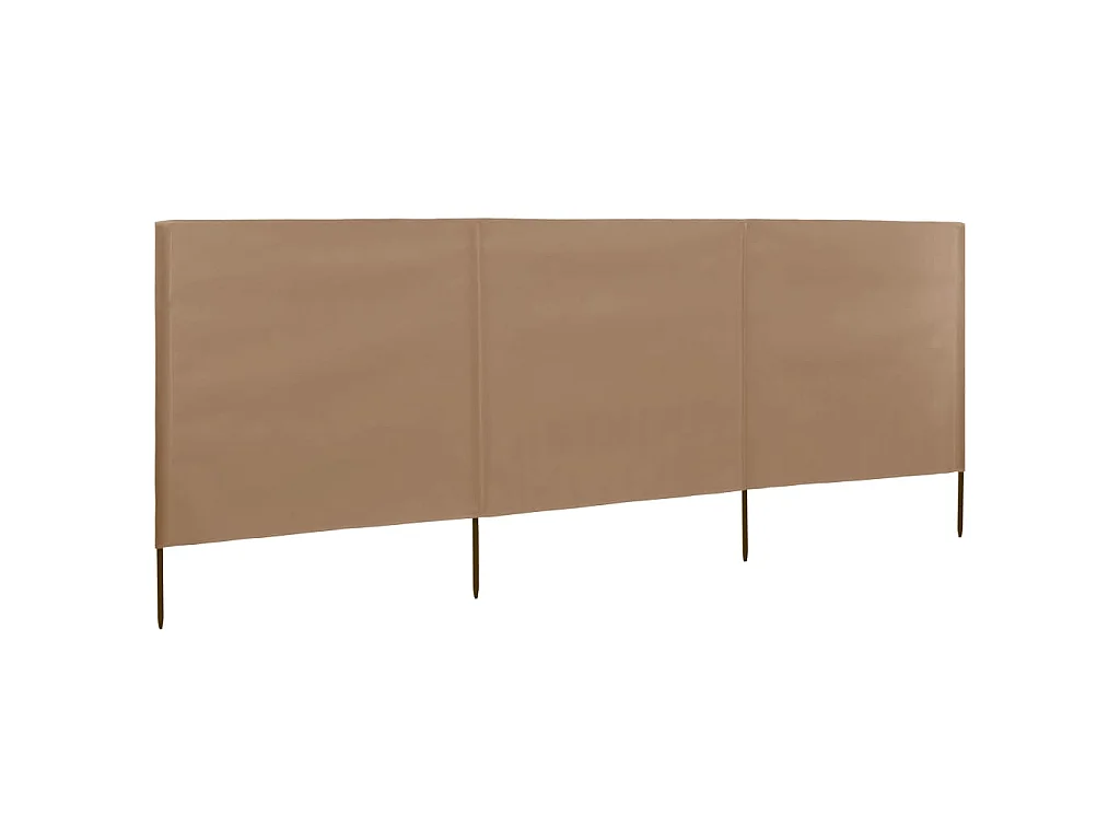 Paravent 3 panneaux Tissu 400 x 160 cm Taupe WVGQ5084