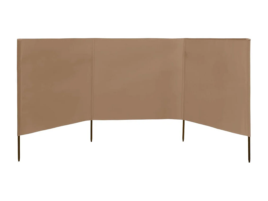 Paravent 3 panneaux Tissu 400 x 160 cm Taupe WVGQ5084