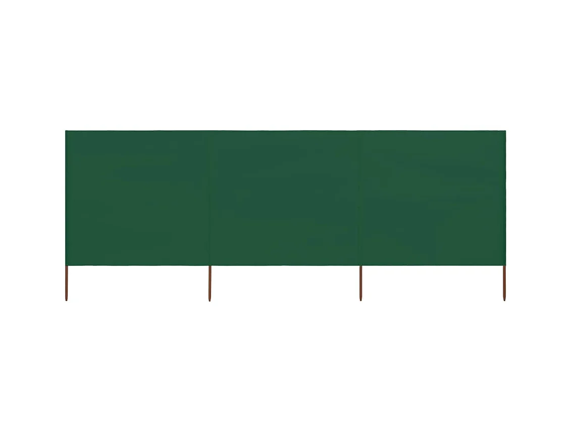 Paravent 3 panneaux Tissu 400 x 80 cm Vert WVGQ7270