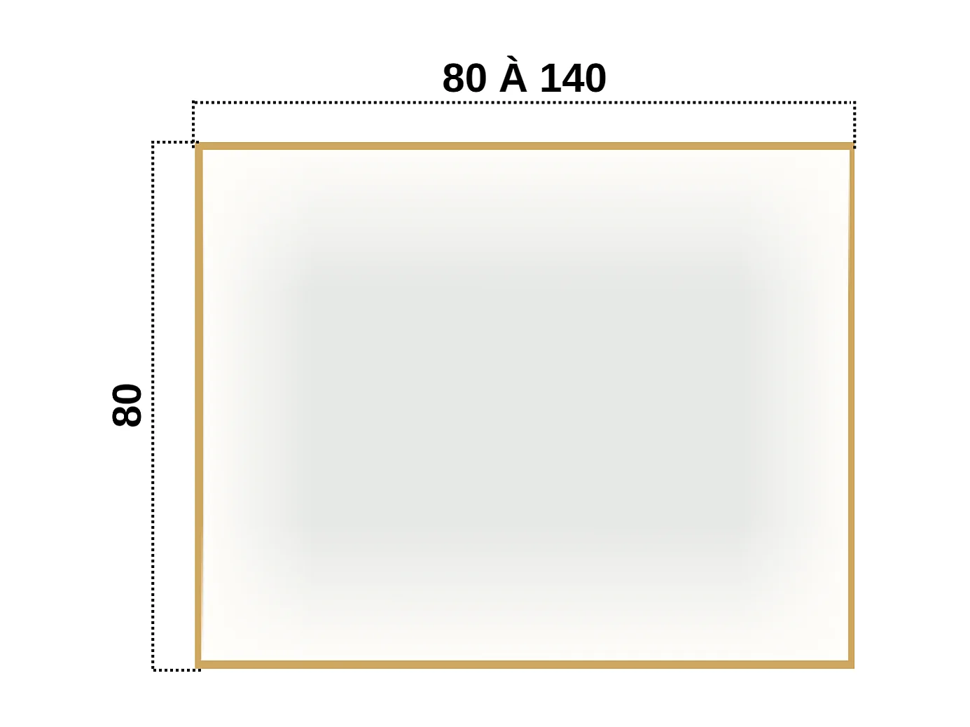 Miroir Salle de Bains Lumineux ABILITY Anti-Buée et Éclairage Périmétral Triled par Détecteur de Mouvement 140x80cm Or Brossé LEDIMEX by SANIZÉO