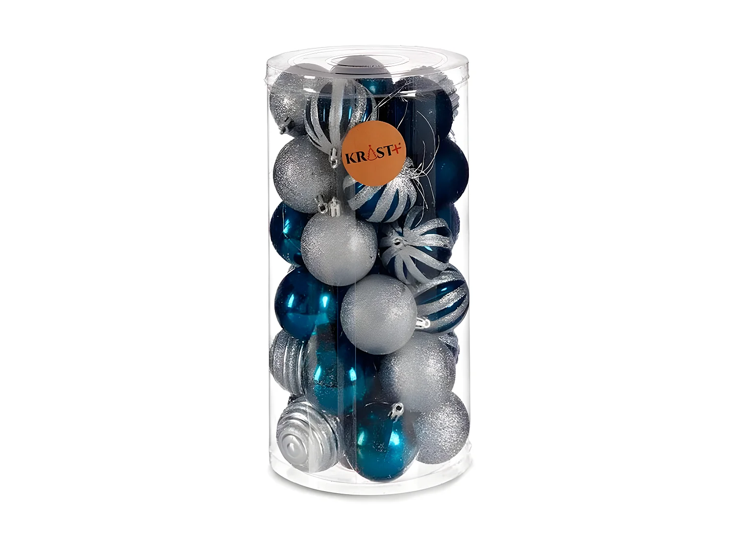 Ensemble de boules de Noël Argenté Bleu Plastique (Ø 6 cm) (6 Unités)
