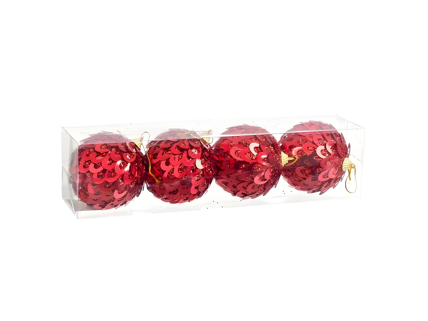 Boules de Noël Rouge Plastique Polyfoam 8 x 8 x 8 cm (4 Unités)