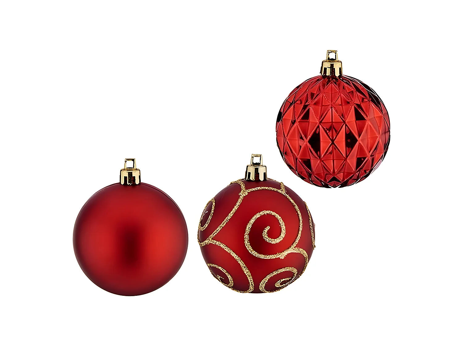 Boules de Noël Ø 6 cm 6 Unités Rouge Plastique