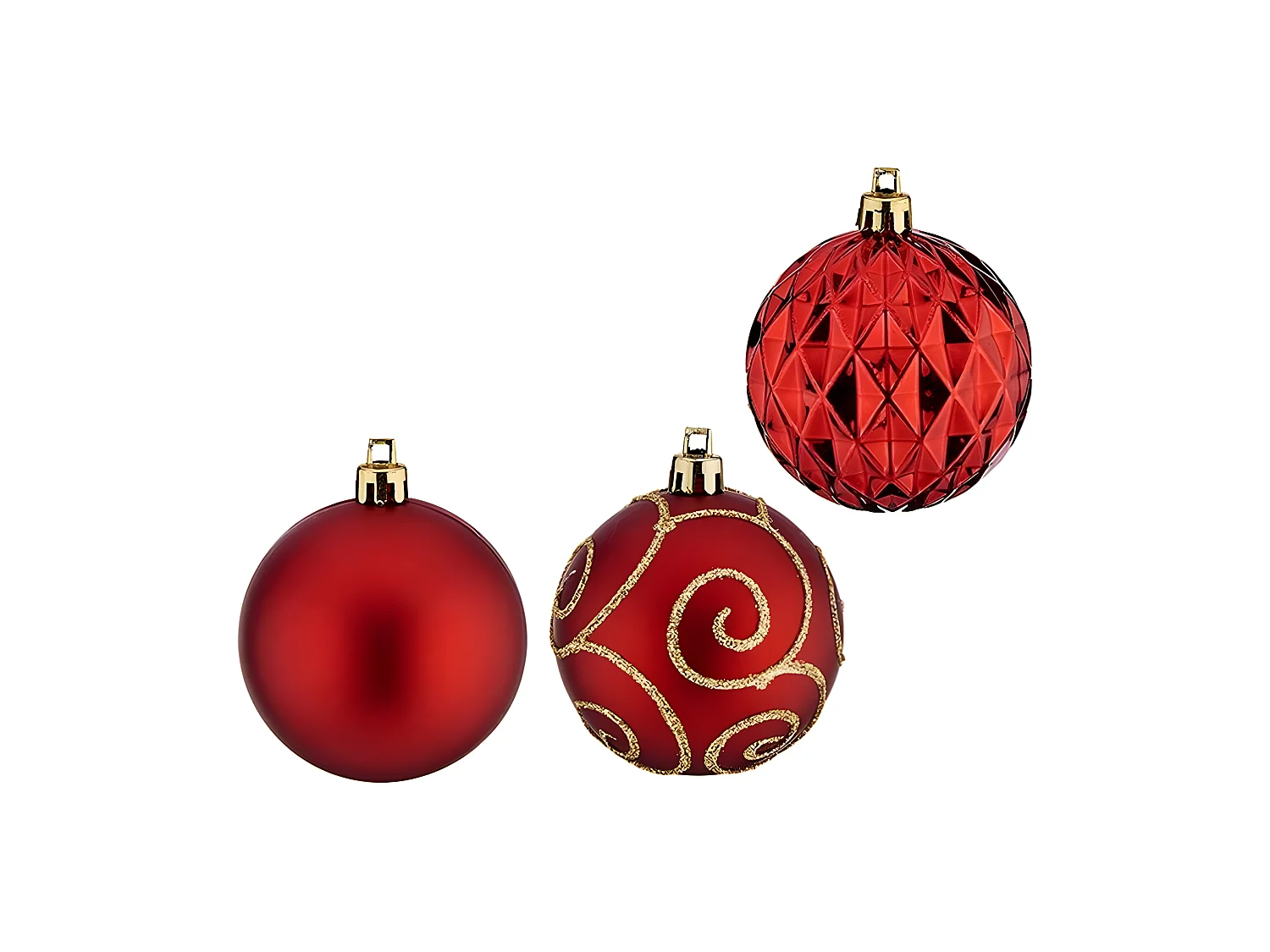 Boules de Noël Ø 6 cm 6 Unités Rouge Plastique