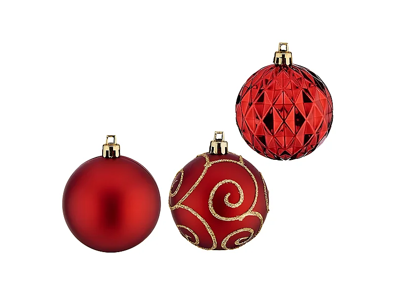 Boules de Noël Ø 6 cm 6 Unités Rouge Plastique