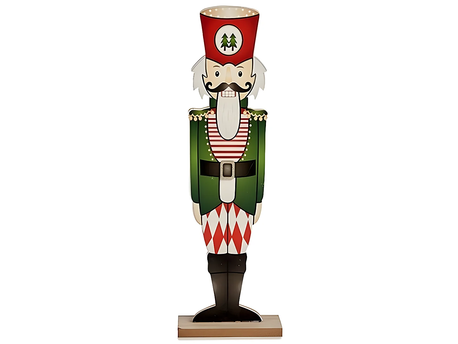 Figurine Décorative Casse-Noisette Blanc Noir Rouge Vert Bois 10 x 60 x 19 cm (6 Unités)