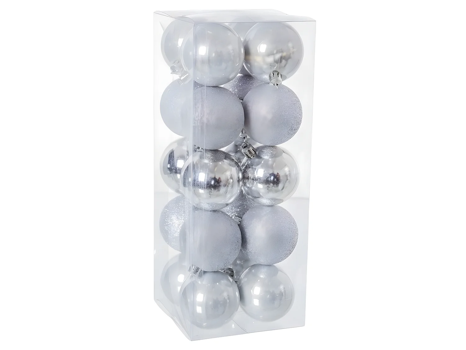 Boules de Noël Argenté Plastique 6 x 6 x 6 cm (20 Unités)