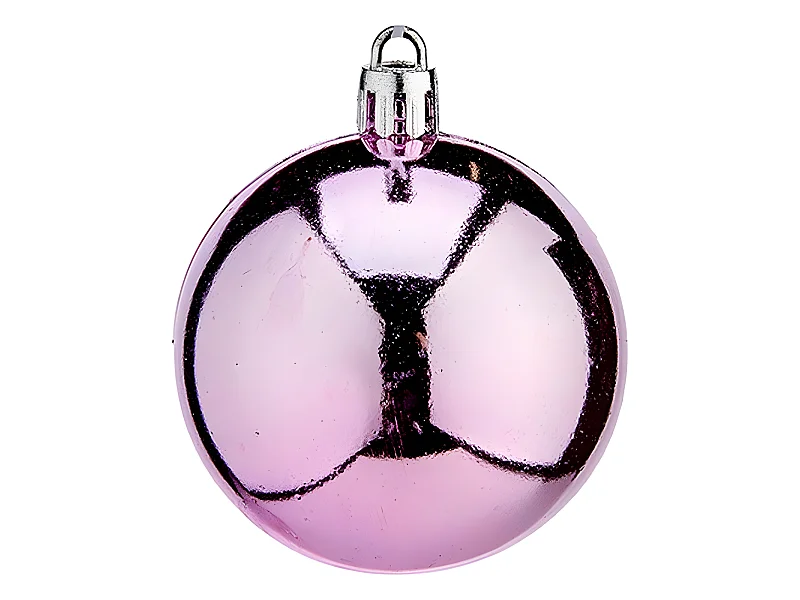 Boules de Noël Ø 6 cm Rose Plastique