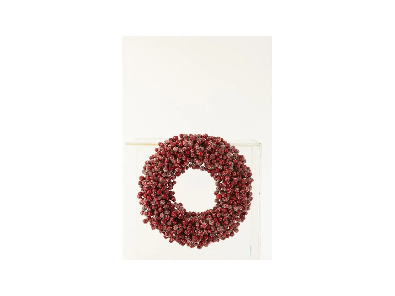 Corona di bacche in resina rossa 35x6x35 cm