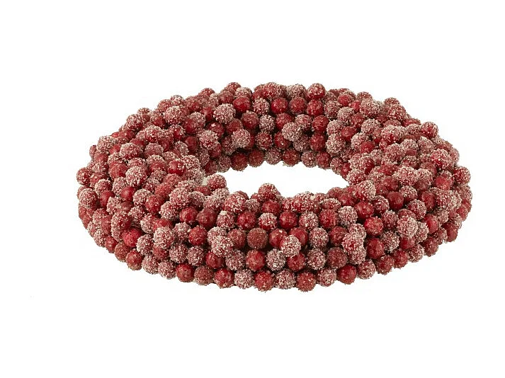 Corona de bayas de resina roja 35x6x35 cm