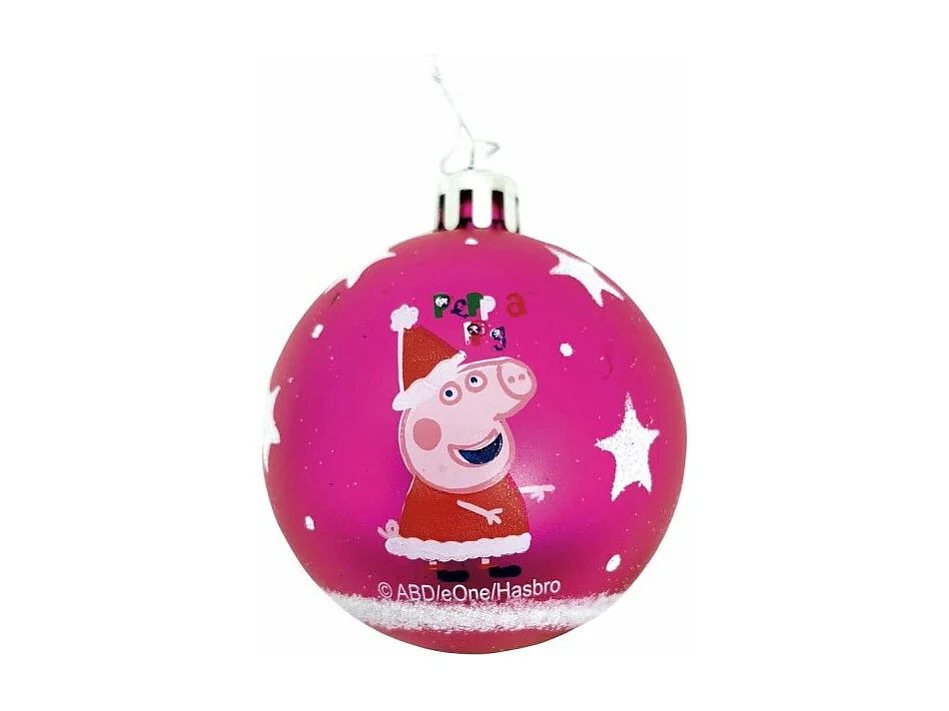 Boule de Noël Peppa Pig Cosy corner Fuchsia 6 Unités Plastique (Ø 8 cm)