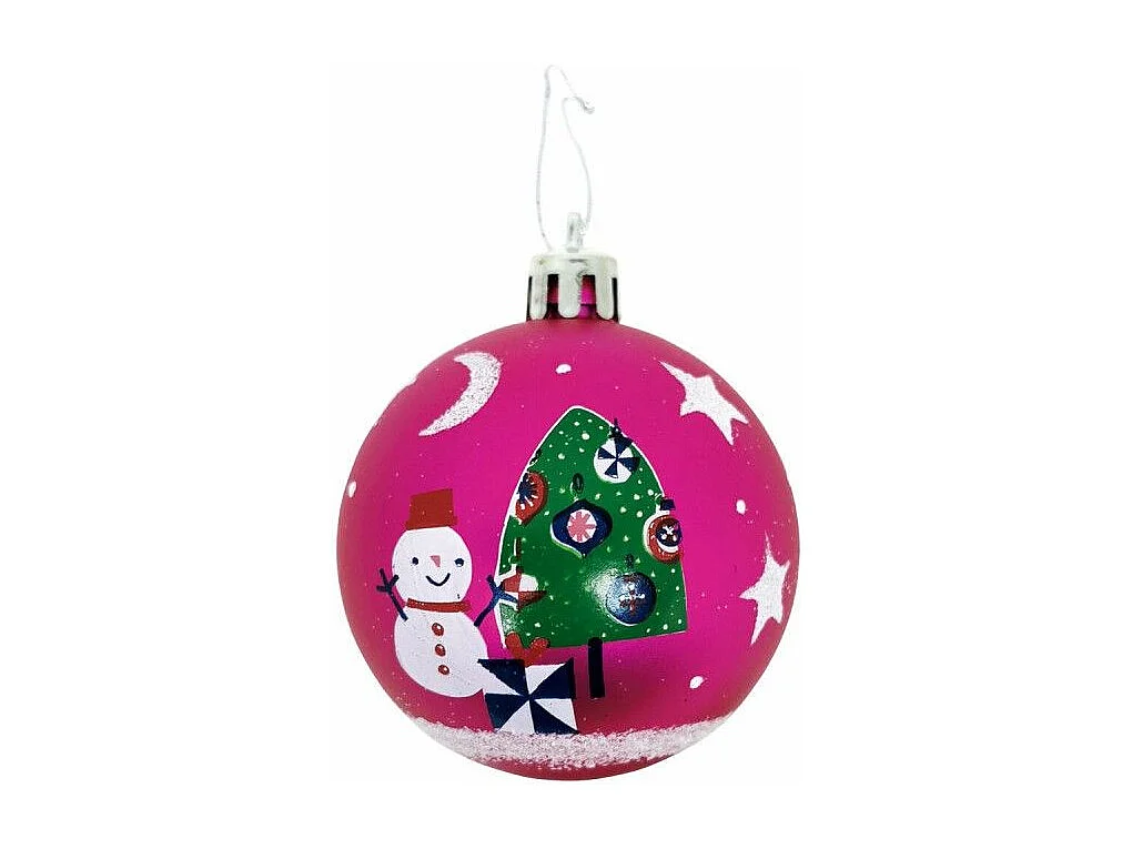 Boule de Noël Peppa Pig Cosy corner Fuchsia 6 Unités Plastique (Ø 8 cm)
