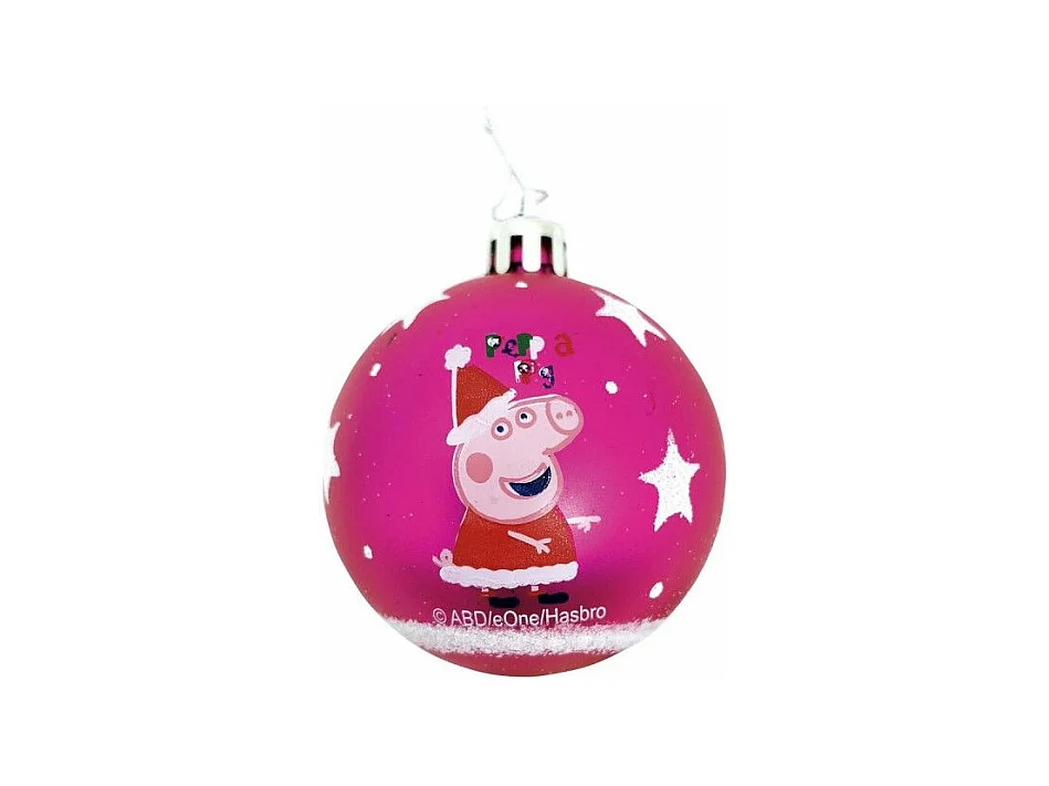 Boule de Noël Peppa Pig Cosy corner Fuchsia 6 Unités Plastique (Ø 8 cm)