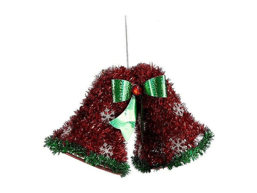Décorations de Noël Pendentif Cloches guirlande Rouge Vert 21 x 14 x 10 cm (12 Unités)