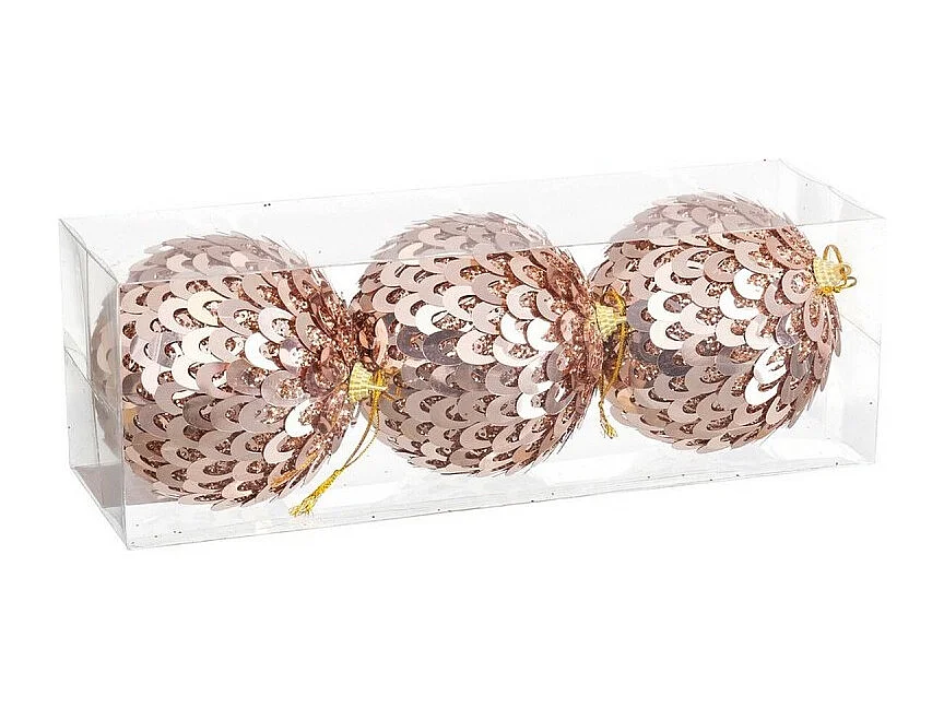 Boules de Noël Bronze Plastique Polyfoam 10 x 10 x 10 cm (3 Unités)