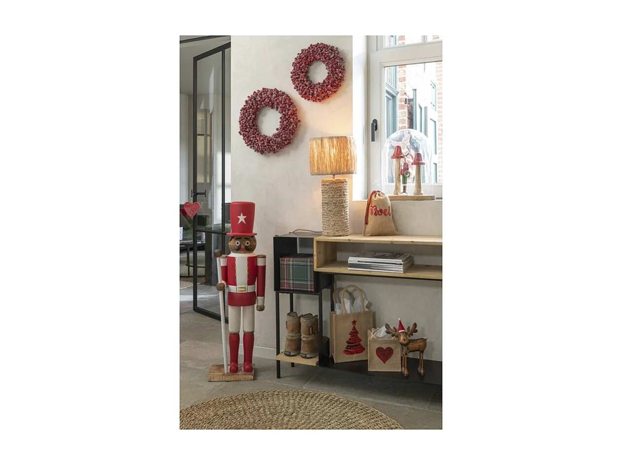 Corona de bayas de resina roja 45x6x45 cm