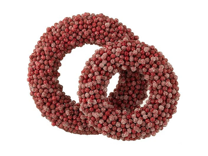 Corona de bayas de resina roja 45x6x45 cm